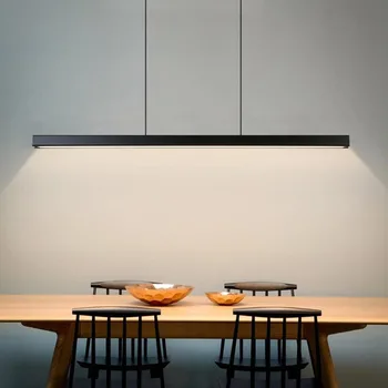 Nordic Aluminiu Pandantiv Lumini LED-uri Moderne Lampi pentru luat Masa, Living, Bucătărie, Birou, Magazin, Bar Fâșie Lungă Lampă de Agățat