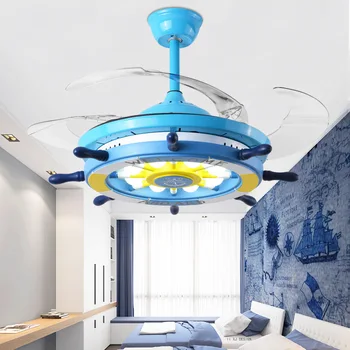 Nordic copii decor dormitor led ventilator de tavan lumina lămpii sala de mese ventilatoare de tavan cu lumini de control de la distanță lămpi pentru camera de zi