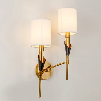 Nordic Decorativ de Interior Material Abajur LED Lampă de Perete Montat pe Perete Lampă de Noptieră Single/Dual Cap de Fier Dormitor Culoar de Lumină LED-uri