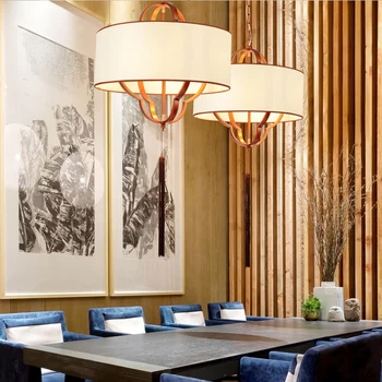 Noul stil Chinezesc pandantiv lumina living modern originalitate simplu restaurant simplu tesatura dormitor stil Spinali lampa ya7289