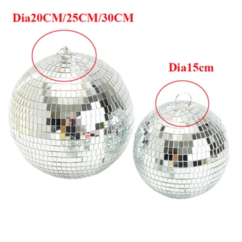 Petrecere de craciun Decor Argintiu Oglinda Disco Ball 25CM 30CM Agățat Disco Oglindă Minge Cu 10W RGB Pinspot Etapa Lumina Pentru KTV