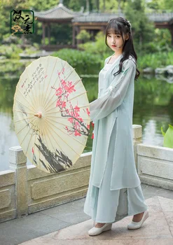 Pur Șifon culoare costume tradiționale Chineze pentru femei Tradiționale clasice Hanfu femei 3PICS maneca Lunga Hanfu Femei