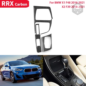 RRX Auto Gear Shift Panou Cutie Depozitare Cadru Garnitura Capac din Fibra de Carbon Autocolant pentru BMW X1 F48 X2 F39 2016 2017 2018 2019 2020 2021