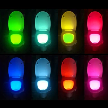 Scaun de toaletă Lumina de Noapte Smart Senzor de Mișcare PIR Culori Schimbătoare rezistent la apa Fundal Pentru Vas Wc WC Lampă cu LED-uri Toaletă Lumina