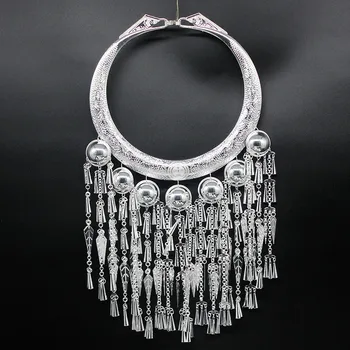 Stil etnic Miao și Dong silver accesorii performanță etapă purta Miao argint șapte coarde guler de sărbători