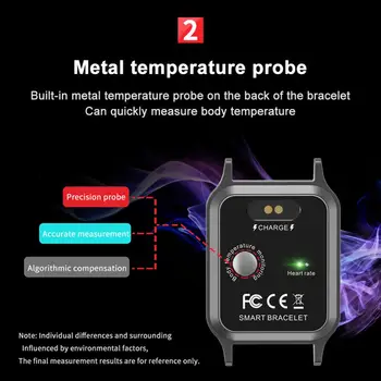 T96 Ceas Inteligent Temperatura Corpului Rata de Inima tensiunea de Fitness Tracker Bluetooth Brățară Inteligentă Pentru Android IOS