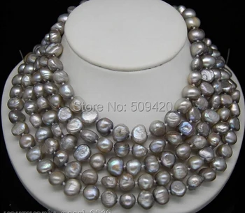 Transport gratuit >>>Excelent 9mm baroc pearl bijuterii Colier 100