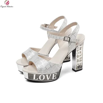 Vara Sandale Piele De Oaie Pentru Femei Pantofi De Nunta Mireasa Platformă Înaltă Tocuri Indesata Glezna Curea Piele Doamnelor Sandale Gladiator