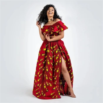 Știri de primăvară Ankara Stil African Haine Dashiki Top Imprimare Fuste de Moda Pene Partidul African Rochii pentru Femei Halat Africaine