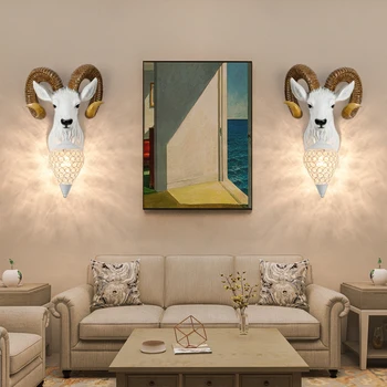 Țară din america de rășină sculptate oi claxon lampă de perete ambarcațiuni lampă de perete personalizate living decorative lampă de perete